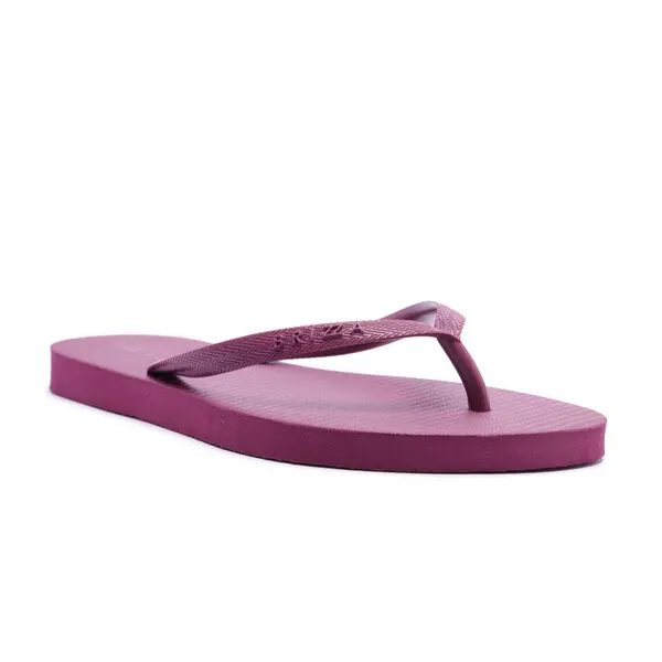 Classic Magenta Flip Flops with Chevron-Textured Sole Image