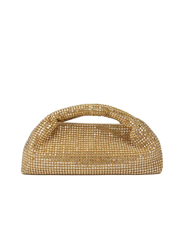 Crystal Mesh Top-Handle "Hobo" Clutch Bag