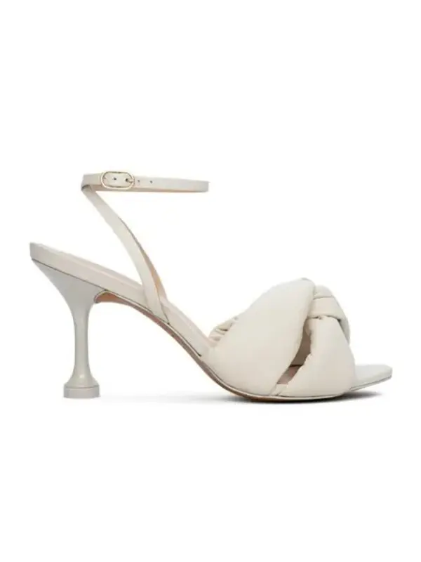 Padded Nappa Leather Sandals with Sculptural Flared Heel