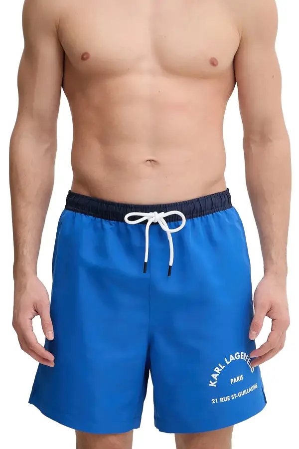 Two-Tone Waistband 21 Rue St-Guillaume Graphic Swim Shorts