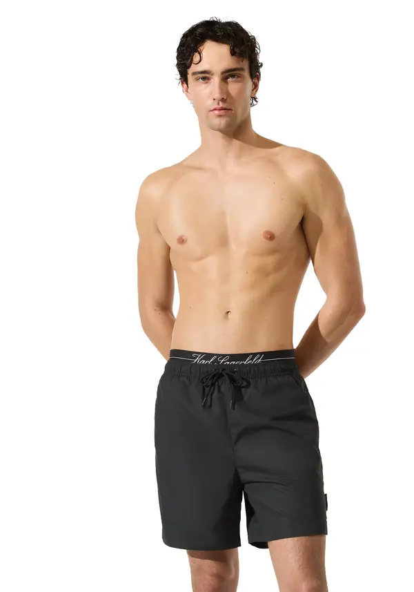 Logo Swim Shorts with Double Waistband