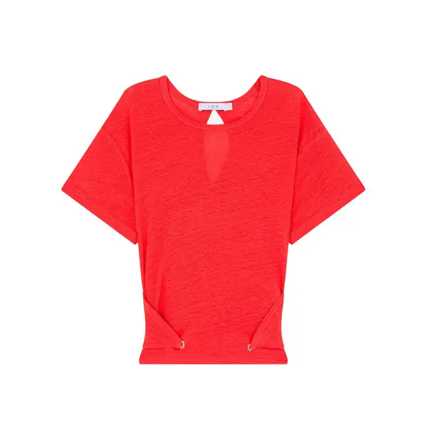 Open-Back Linen Short Sleeve T-shirt