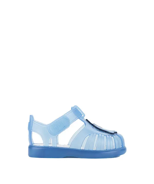 Kids Baby Boy Blue Translucent Jelly Sandals with Octopus Patch
