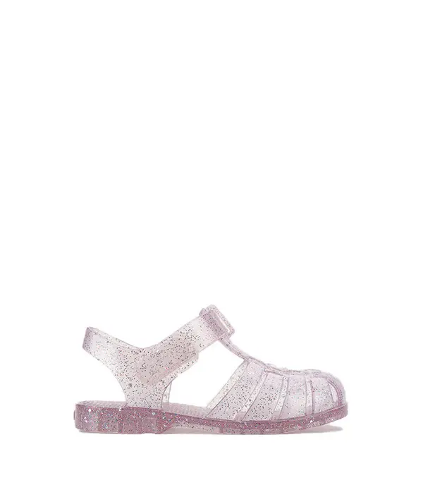 Kids Girls Classic Pink Trasnparent Crystal Jelly Sandals