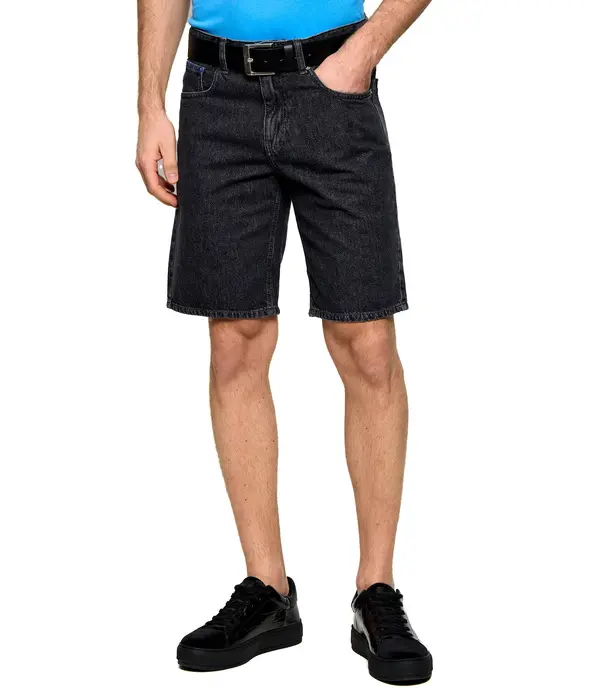 Regular Fit Logo Denim Shorts