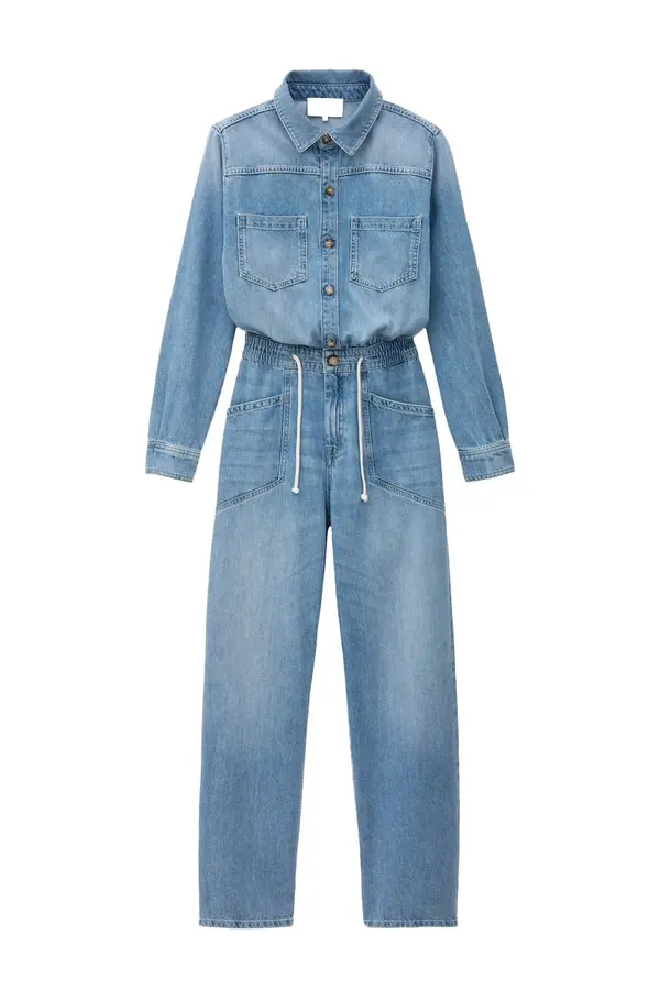 Denim Cargo Jumpsuit Image