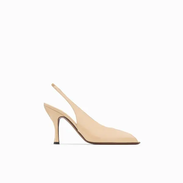Patent Leather Open Toe Slingback Pump