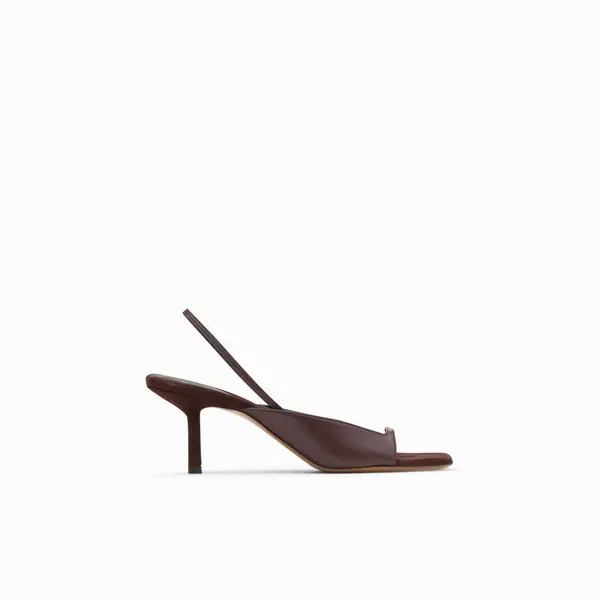 Leather Slingback Kitten Heels Sandals Image