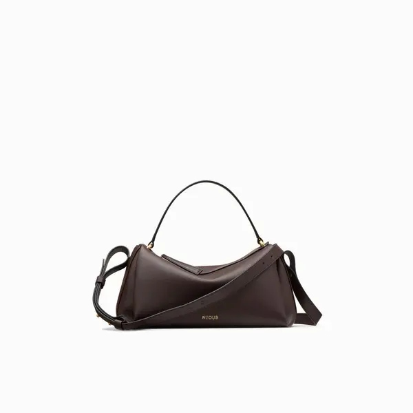 Scorpius Chocolate Brown Leather Crossbody Bagwith Short Handle Image