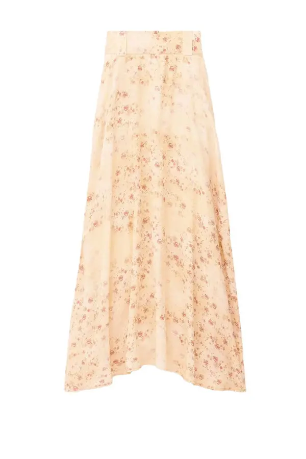 Floral Print High-Waisted Maxi Skirt