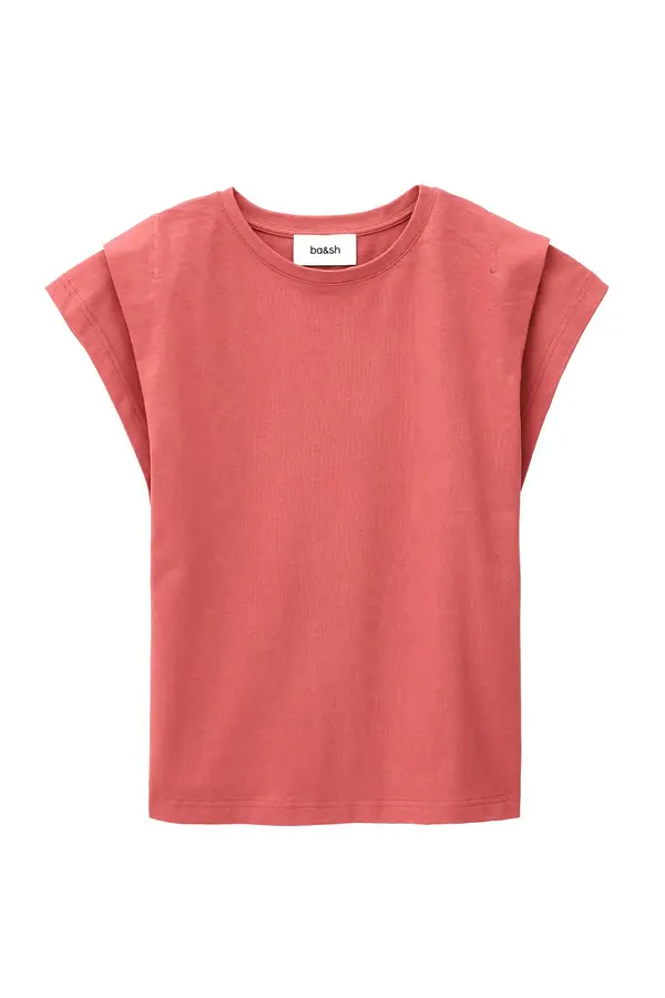 Structured Shoulder Cap Sleeve T-Shirt Image