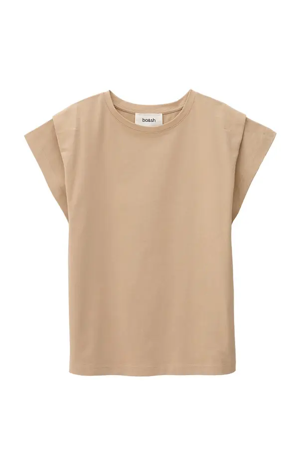 Structured Shoulder Cap Sleeve T-Shirt