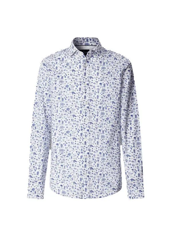 Tailored Fit Island Print Shirt