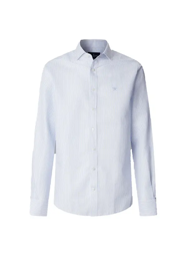 Tailored Fit Linen-Cotton Stripe Shirt