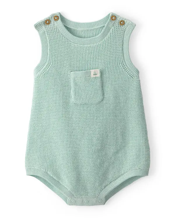 Kids Baby Boy Crochet Bubble Romper - Green