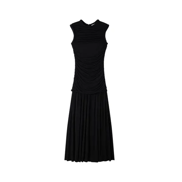 Flared Draped Maxi Dress