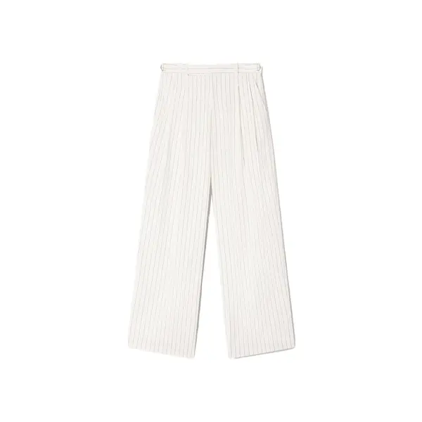 Striped Tailored Wide Leg Suit Trousers