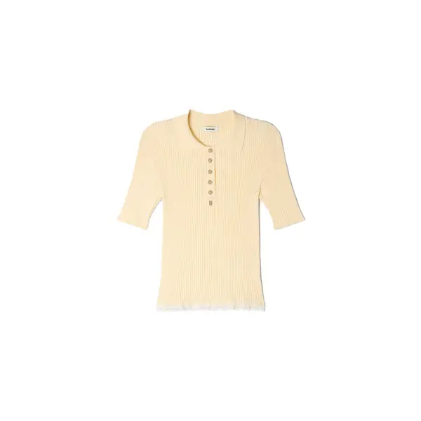 Decorative Short Sleeve Knit Polo Shirt