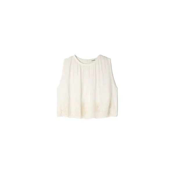 Sleeveless Crepon Crop Top
