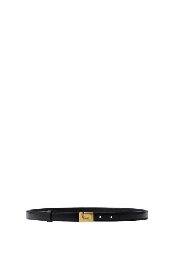 Ninon Glazed Leather Mini Belt