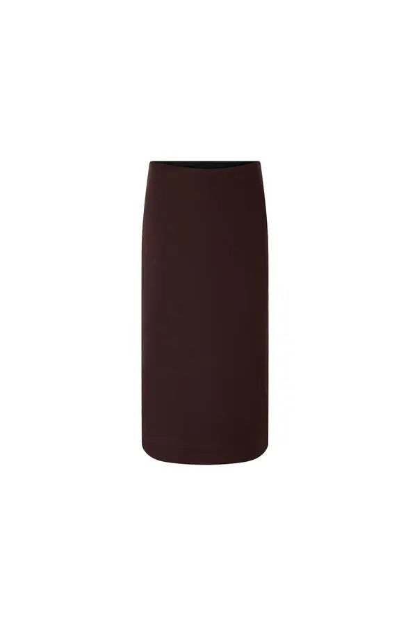 Straight Cut Long Cotton Skirt With Back Slit  Image