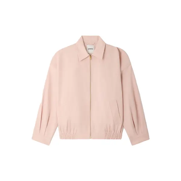 Wide-Fit Linen & Cotton Plain Shirt-Collar Jacket