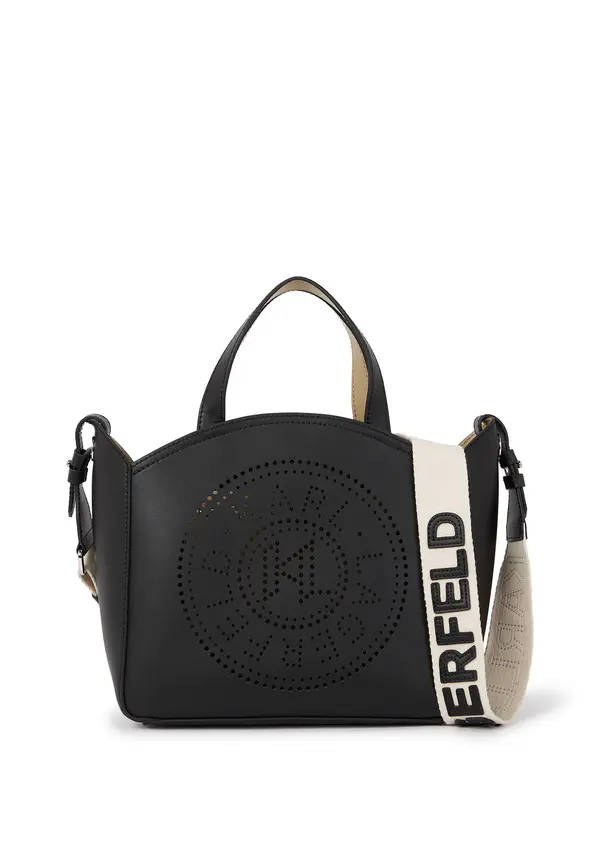 K/Circle Perforated Small Leather Tote Bag Image