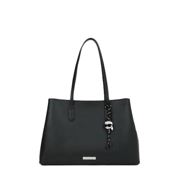 Smooth Leather Large Tote Bag with Karl Icon Image
