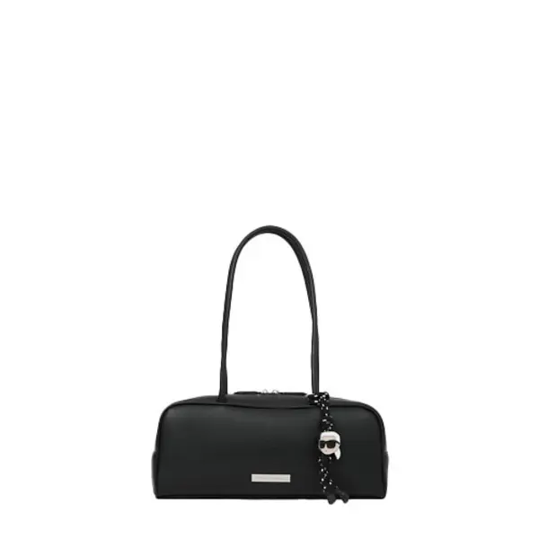 Smooth Leather Rectangular Shoulder Bag with Icon Image
