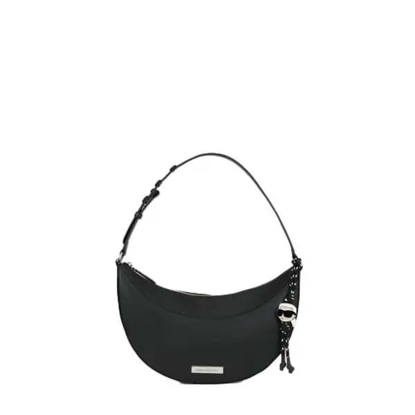 Smooth Leather Half-Moon Shoulder Bag Image