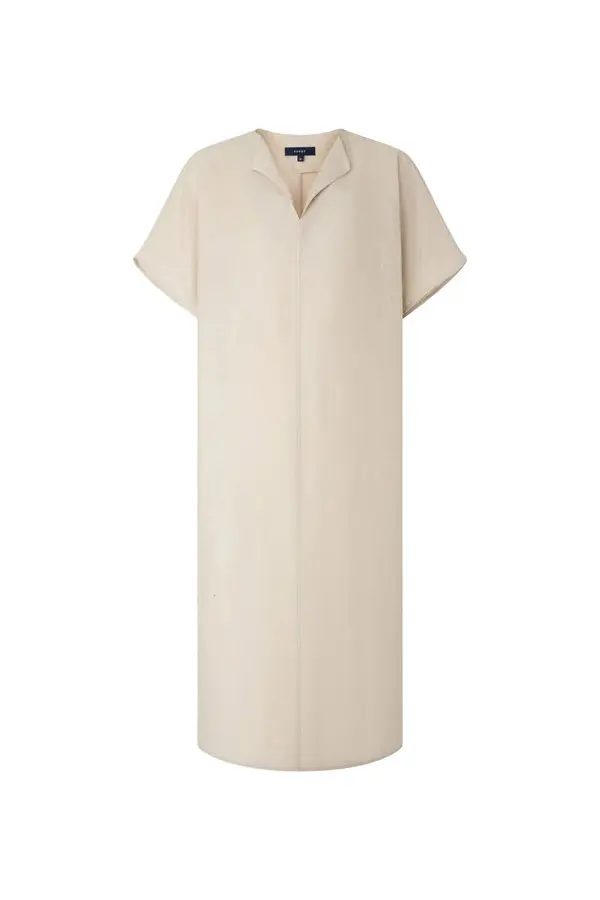 Ilsa Linen And Organic Cotton Dress with Cutout Details Image