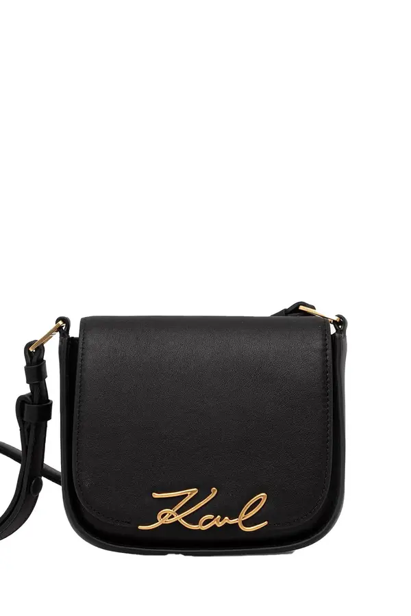 k/Signature Metal Logo Saddle Crossbody Bag Image