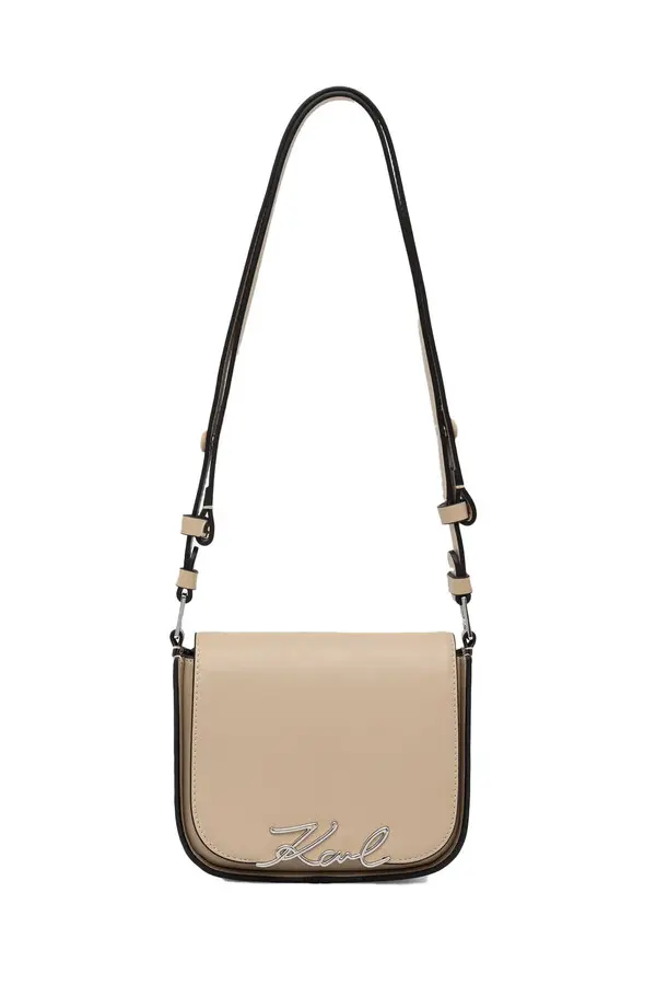 k/Signature Metal Logo Saddle Crossbody Bag