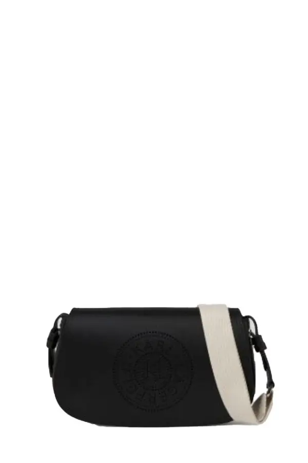 K/Circle Leather Perforated Logo Crossbody Bag