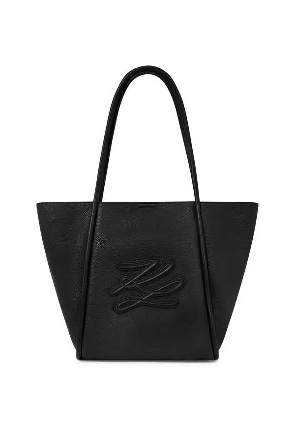 K/Autograph Patch Medium Pebbled Leather Tote Bag Image