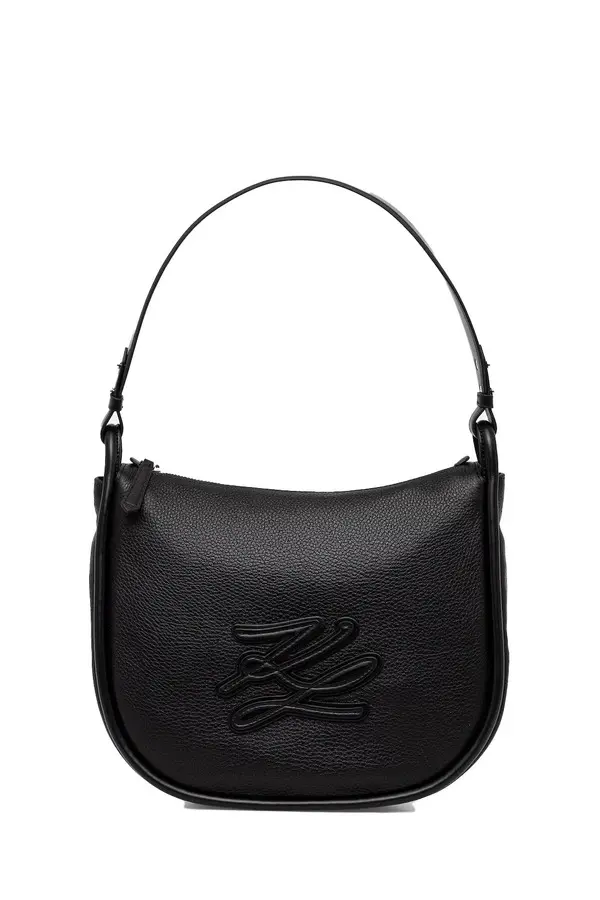 K/Autograph Patch Pebbled Leather Shoulder Bag
