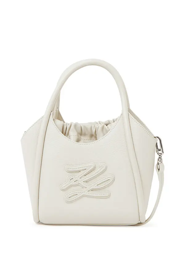 K/Autograph Patch Pebbled Leather Mini Tote Bag Image