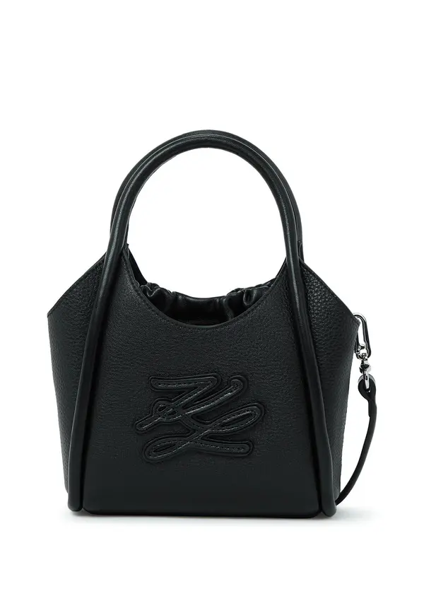 K/Autograph Patch Pebbled Leather Mini Tote Bag