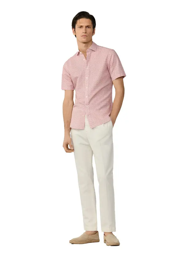 Tailored Fit Print Short Sleeve Shirt