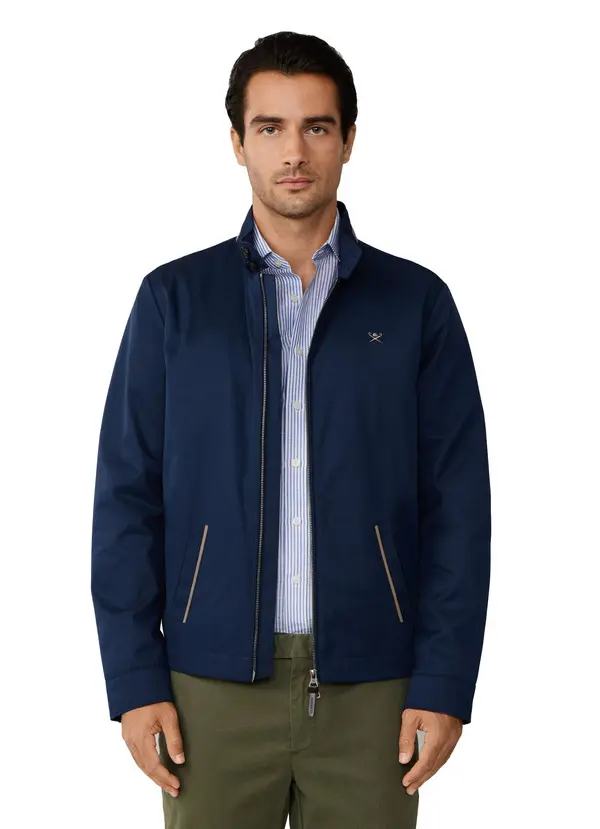 Cotton Blend Harrington Jacket