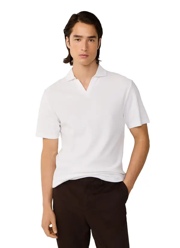 Classic Fit Short Sleeve Textured Knit Polo Image