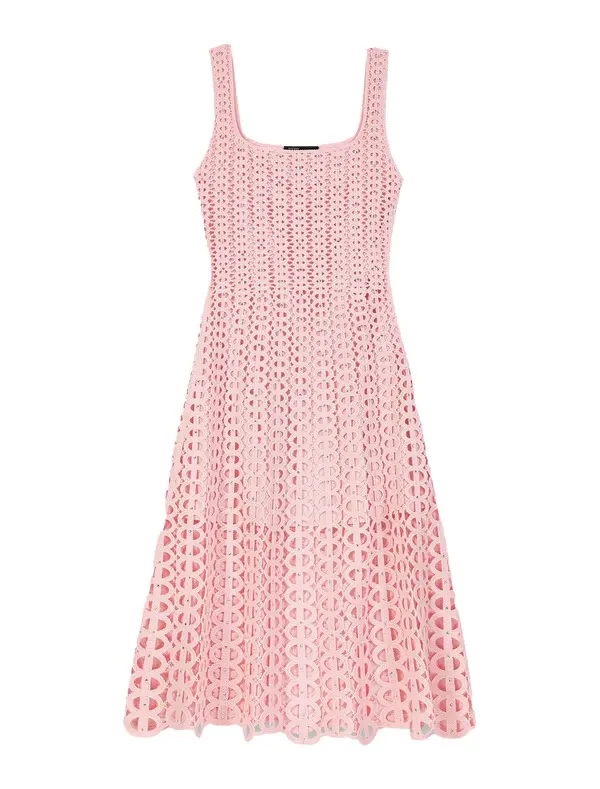 Rhinestone Crochet Midi Dress Image