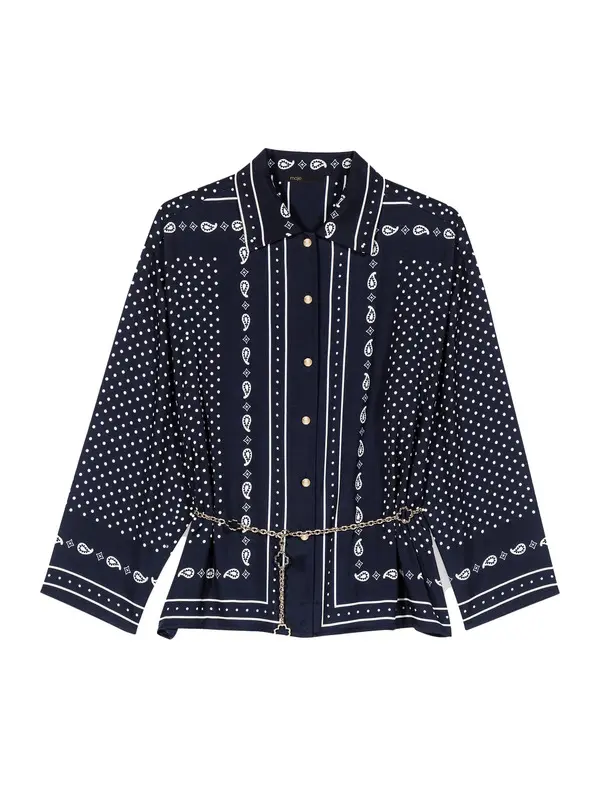 Flowing Bandana Print Shirt Image