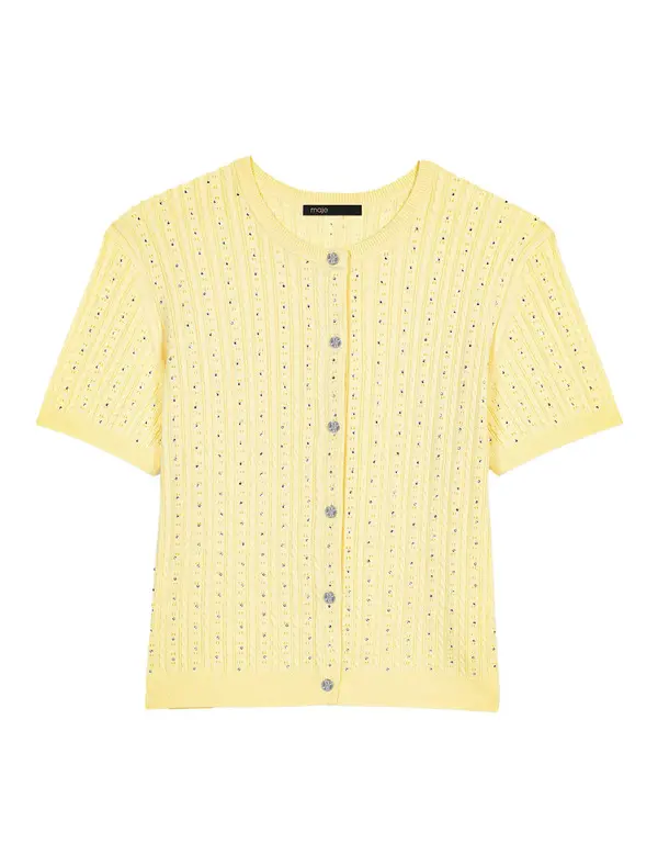 Cardigan With Rhinestone Neck Image