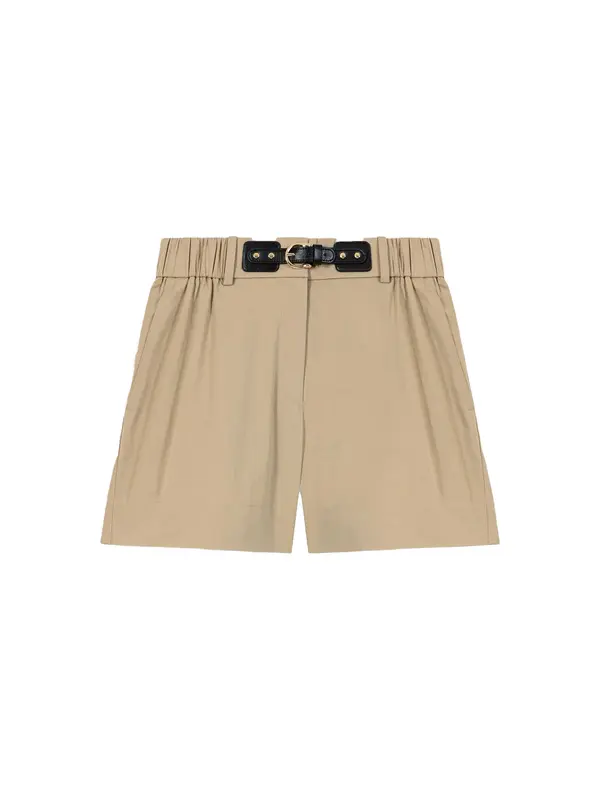 Straight-cut High-waisted Cotton Shorts Image