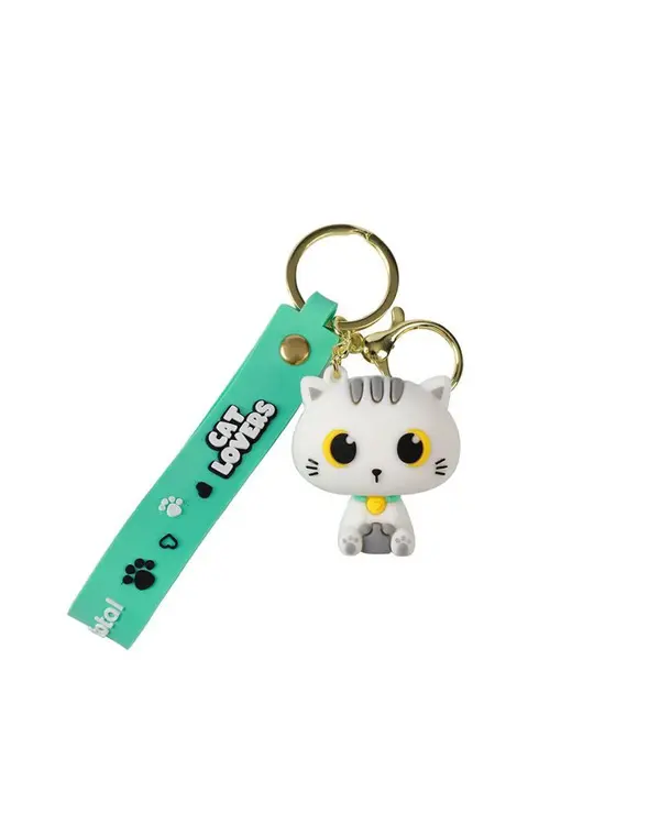  Keychains White Cat 