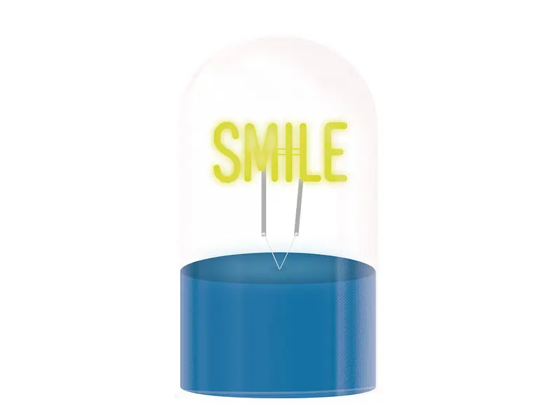 Glass Dome Lamp Smile 