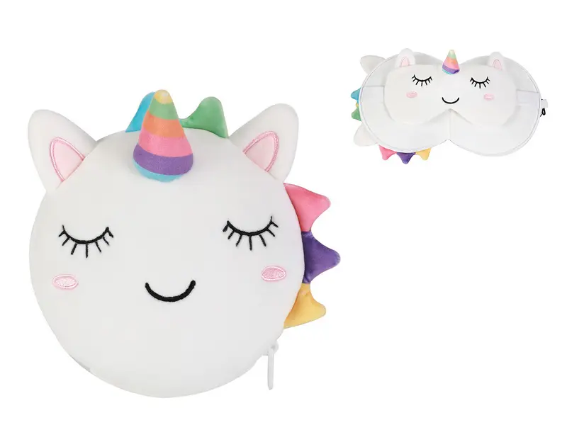 Pillow With Sleep Mask Unicorn 