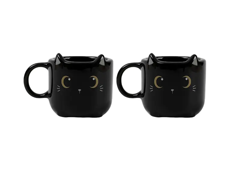 Espresso Mug Black Cat 2-Pcs Set 