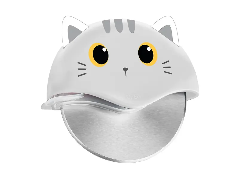 Pizza Cutter Grey Cat 